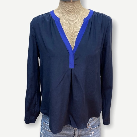 Joie 100% silk split neck blouse xxs - Picture 1 of 5